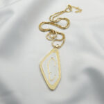 Paskunji Font “Letter E” Necklace Georgian Alphabet Inverted ”Letter V”