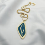 Paskunji Font “Letter F” Georgian Alphabet Inverted ”Letter Q” Necklace
