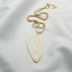 Paskunji Font “Letter W” Georgian Alphabet Inverted ”Letter O” Necklace